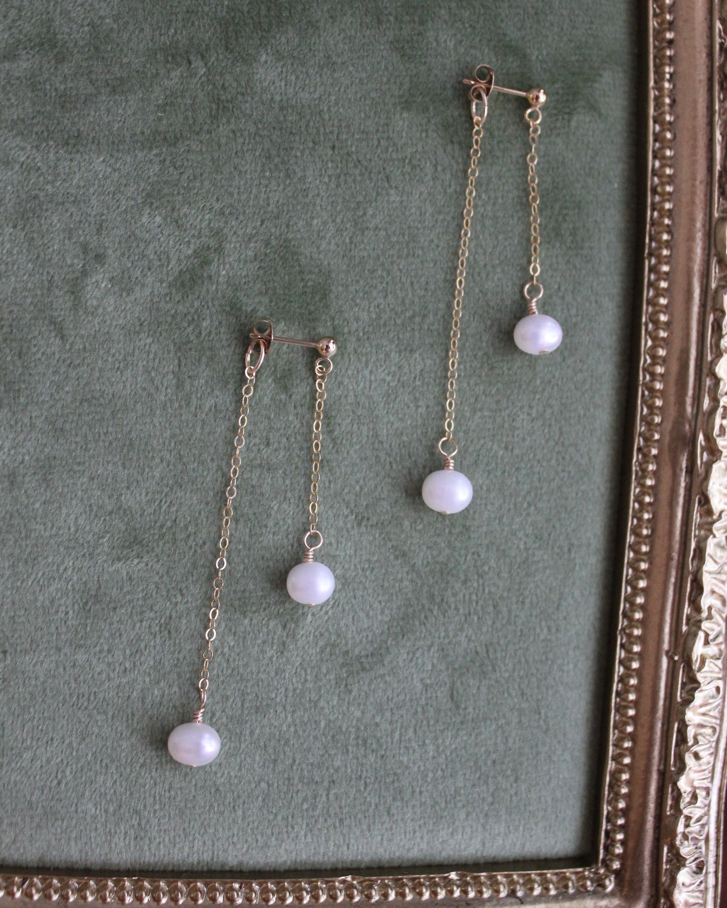 Double Drop Pearl Earrings